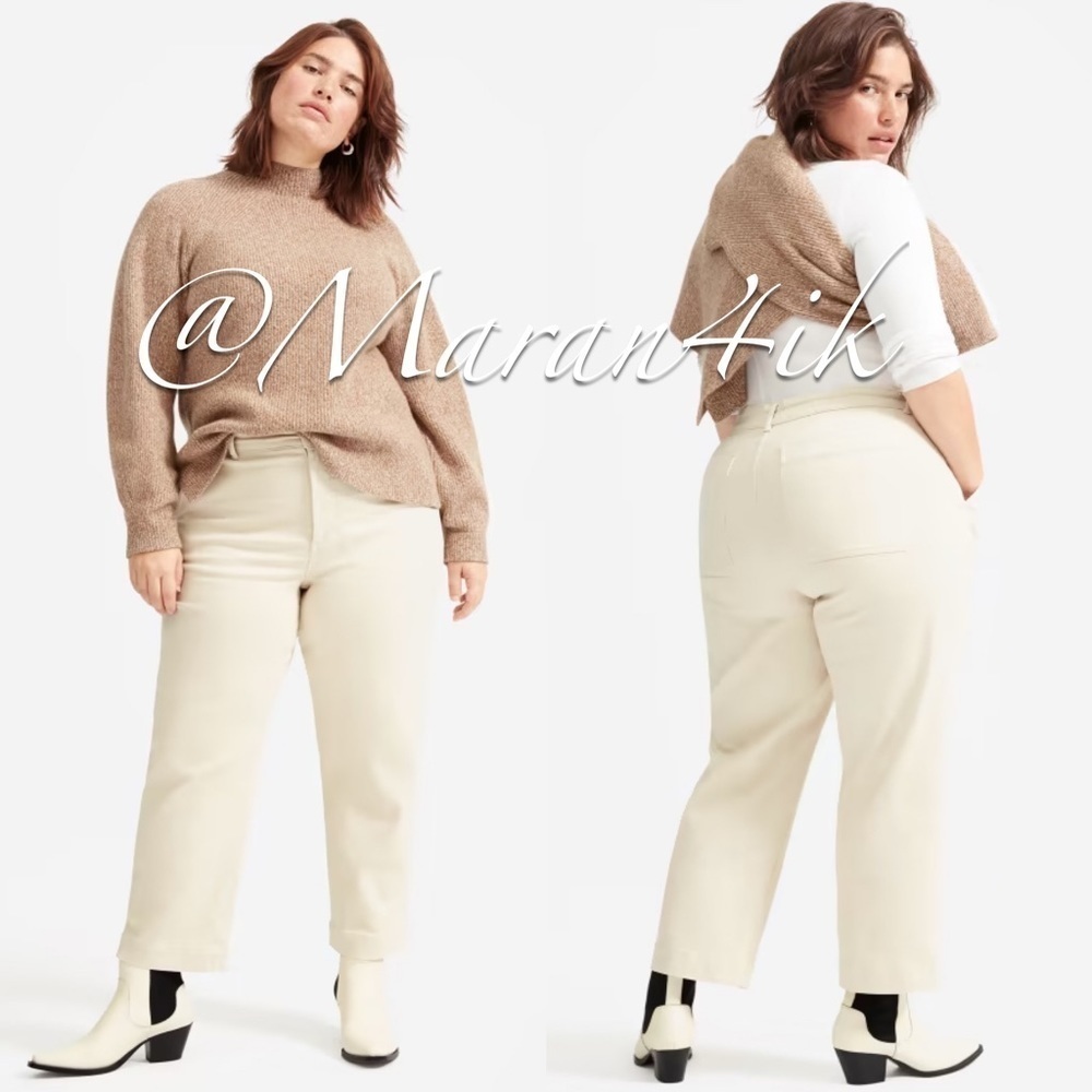 NWT Everlane The Straight-Leg Crop Jeans in Bone size 14